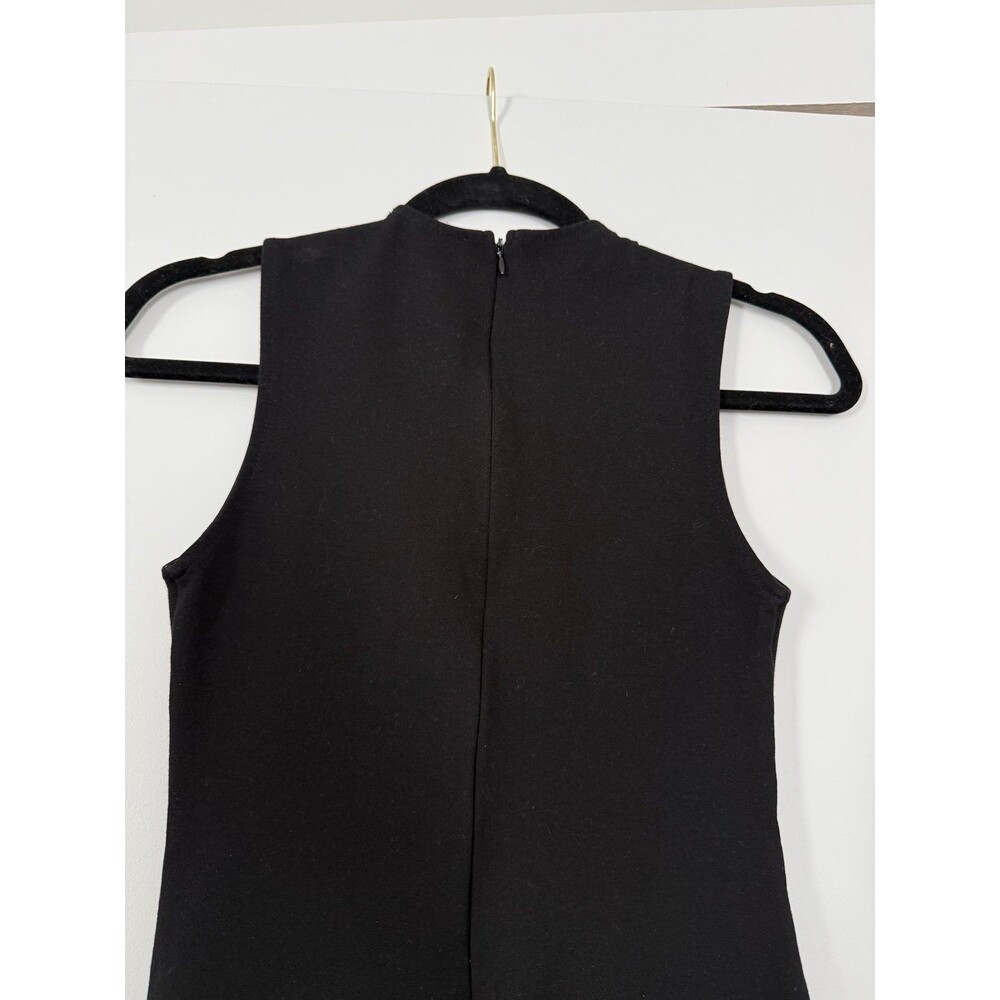 Lulus Black Sleeveless V-Neck Ruched Knee-Length Dress - Small - Picture 5 of 6